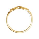 14K Gold Double Heart Signet Ring thickness
