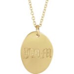 14K Gold Engravable Baby Footprint Pendant Necklace letters