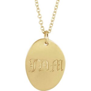 14K Gold Engravable Baby Footprint Pendant Necklace letters