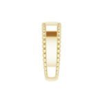 14K Gold Engravable Beaded Ring wide
