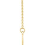 14K Gold Mom Dad and Daughter Necklace thickness