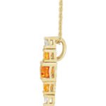 14K Gold Multi Gemstone Diamond, Orange Citrine Citrine and Yellow Sapphire Pendant Necklace setting