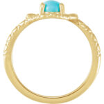 14K Gold Natural Turquoise Snake Ring