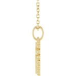 14K Gold Scalloped Engravable Heart Necklace thickness