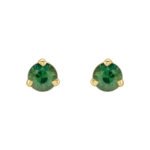 14K Gold Tiny Natural Green Sapphire Stud Earrings 3mm