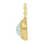 14K Gold Vintage Opal and Pink Sapphire Necklace side view
