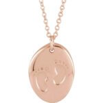 14K Rose Gold Engravable Baby Footprint Pendant Necklace
