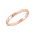 14K Rose Gold Flat Hammered Wedding Band 2mm