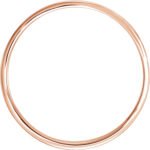 14K Rose Gold Flat Hammered Wedding Band thickness