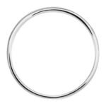 14K White Gold Flat Hammered Wedding Band side