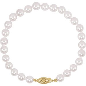 14K Yellow Gold Akoya Pearl Bracelet