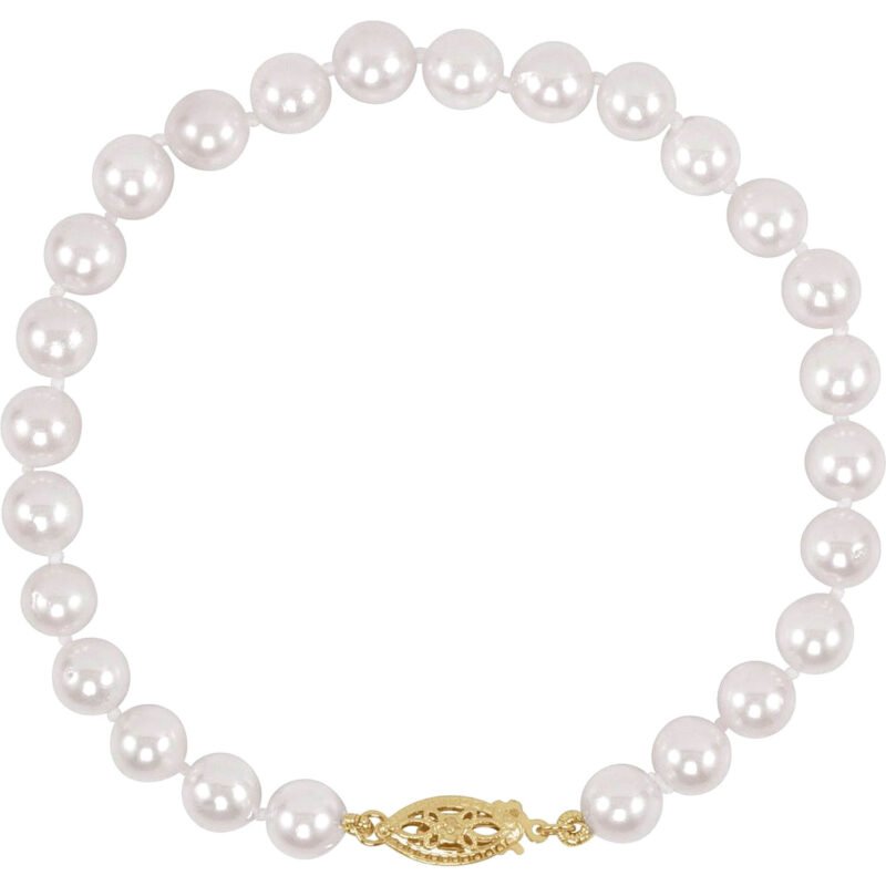 14K Yellow Gold Akoya Pearl Bracelet