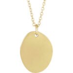 14K Yellow Gold Engravable Baby Footprint Pendant Necklace