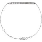 14K white Gold Engravable Skinny Bar Bracelet