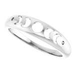 14K white Gold Phases of the Moon Ring