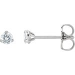 14K white Gold Tiny 3mm Moissanite Stud Earrings