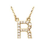 14K yellow Gold Custom Diamond Initial Necklace