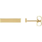 14K yellow Gold Engravable Bar Stud Earrings