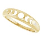 14K yellow Gold Phases of the Moon Ring