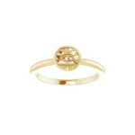 14K yellow Gold Stackable Eye of Providence Ring
