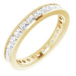 14k yellow Gold 2 Carat Channel Set Princess Cut Eternity Band