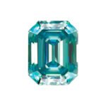 8x6 mm Emerald Step-Cut Fancy Teal Lab-Grown Moissanite