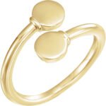 Bypass Style 14K yellow Gold Custom Two Letter Signet Ring for Women