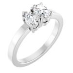 Oval and Pear Toi Et Moi Engagement Ring white gold