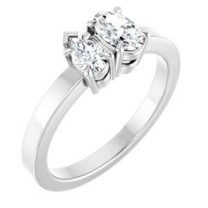 Oval and Pear Toi Et Moi Engagement Ring white gold