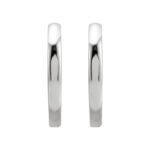 Plain Small Platinum Hoop Earrings 1.6mm thin