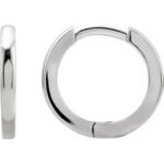 Plain Small Platinum Hoop Earrings 15mm