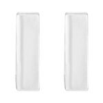 Platinum Square Huggie Hoop Earrings Thickness