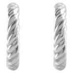 Platinum Twisted Rope Hoop Earrings