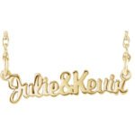 Real 14K Gold Personalized Couple Name Necklace