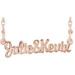 Real 14K rose Gold Personalized Couple Name Necklace