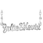 Real 14K white Gold Personalized Couple Name Necklace