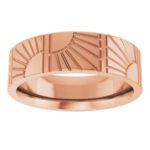 Rose Gold Flat Art Deco Wedding Band