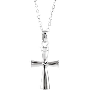 Sterling Silver Cross Ash Holder Necklace