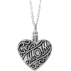 Sterling Silver Mom Cremation Urn Necklace​