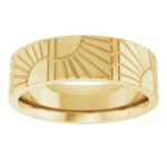 Yellow Gold Flat Art Deco Wedding Band