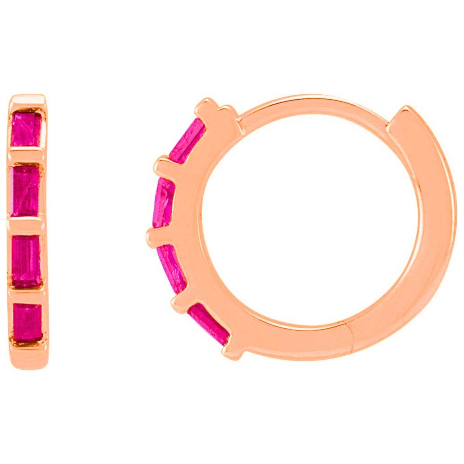 Real Rose Gold Hoop Earrings