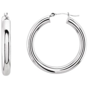 White Gold Hoops