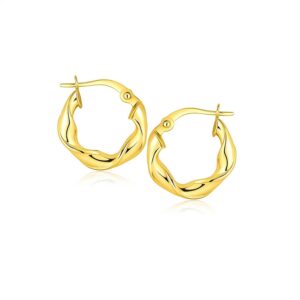14k Yellow Gold Hoop Earrings (3x15mm)